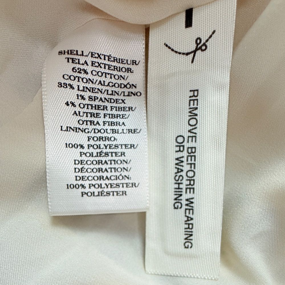 Ann Taylor Creamy White & Black Linen Blend Blazer - Picture 7 of 7